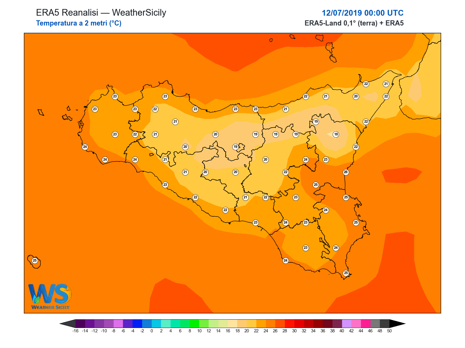 Temperatura a 2 metri · 2019071200