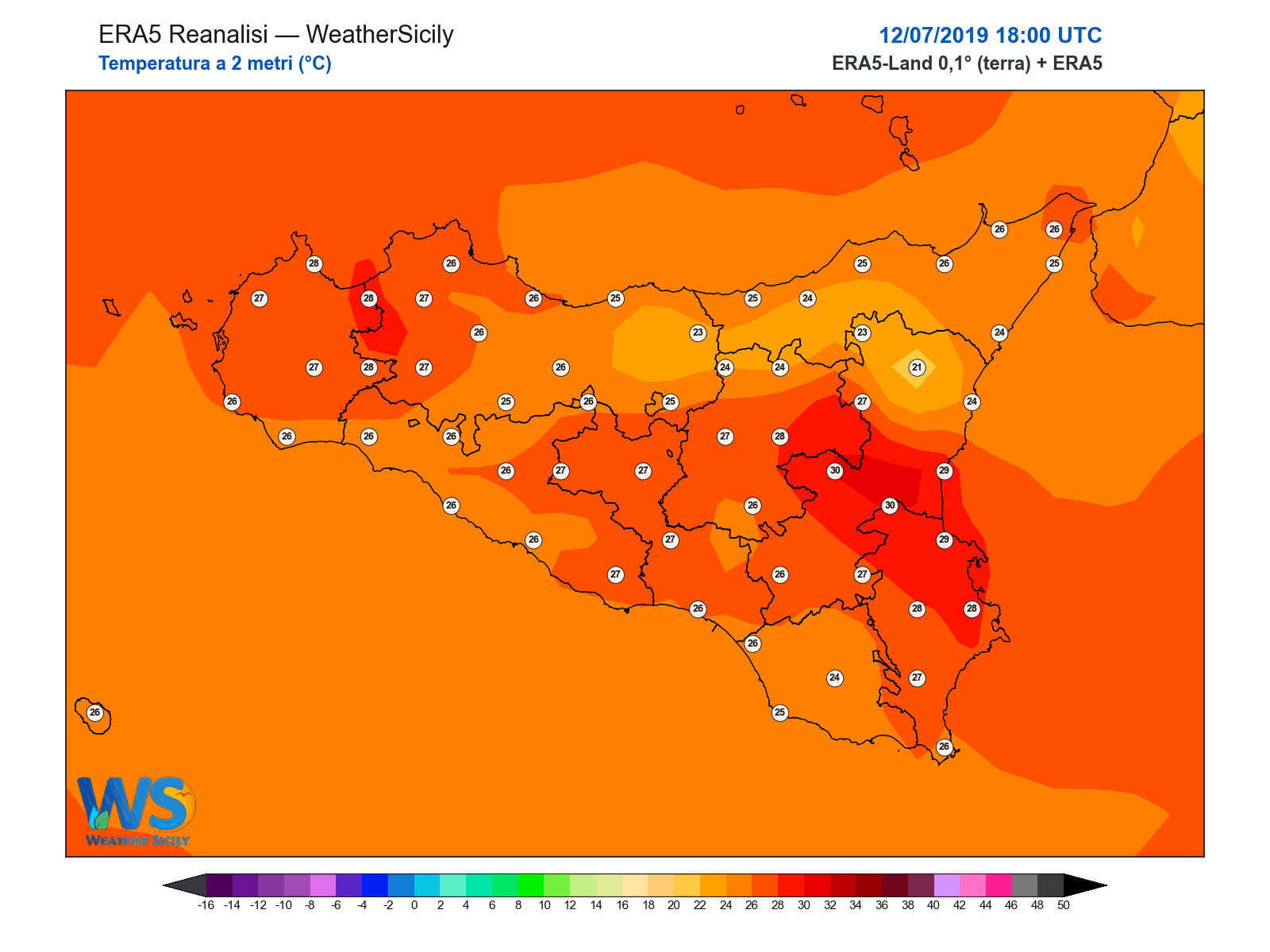 Temperatura a 2 metri · 2019071218