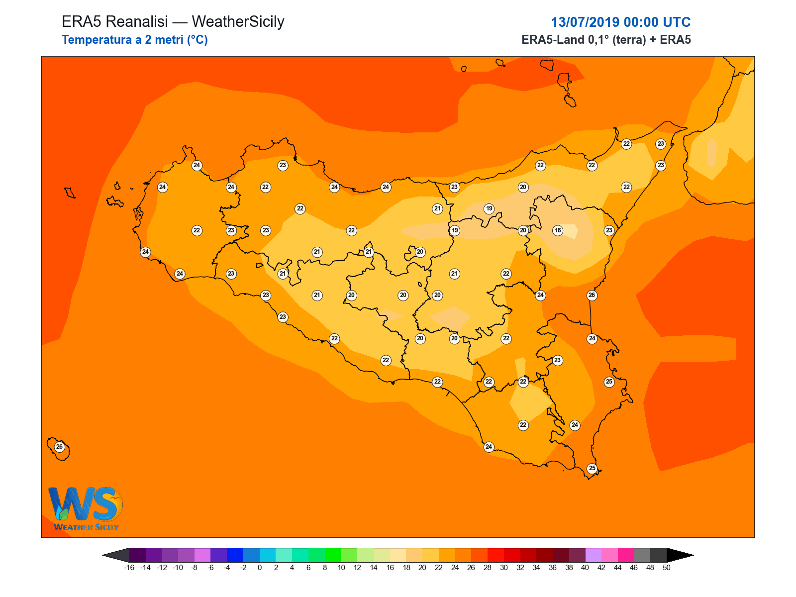 Temperatura a 2 metri · 2019071300