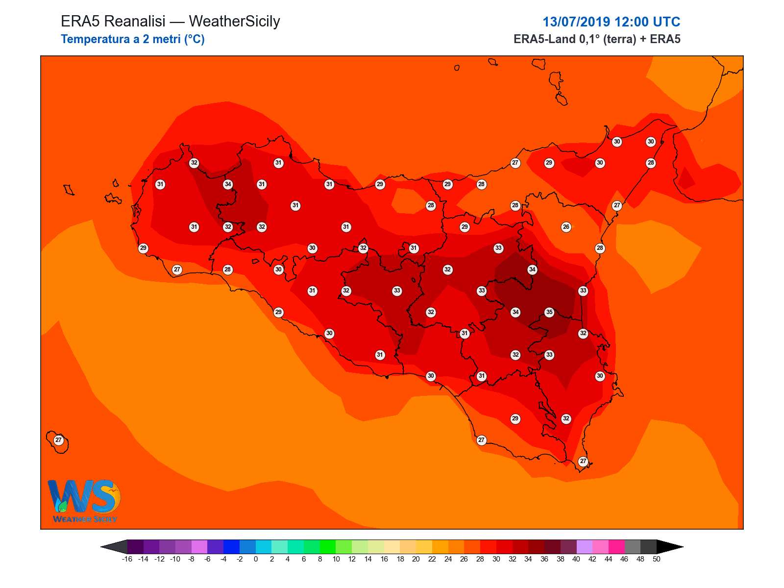 Temperatura a 2 metri · 2019071312