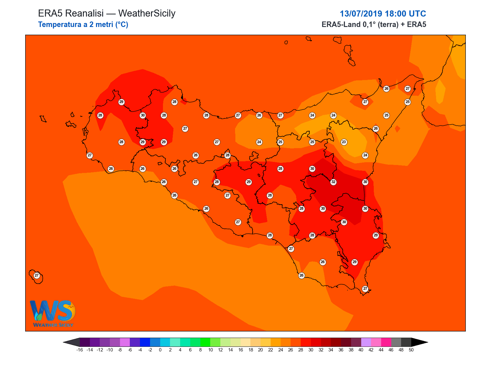 Temperatura a 2 metri · 2019071318