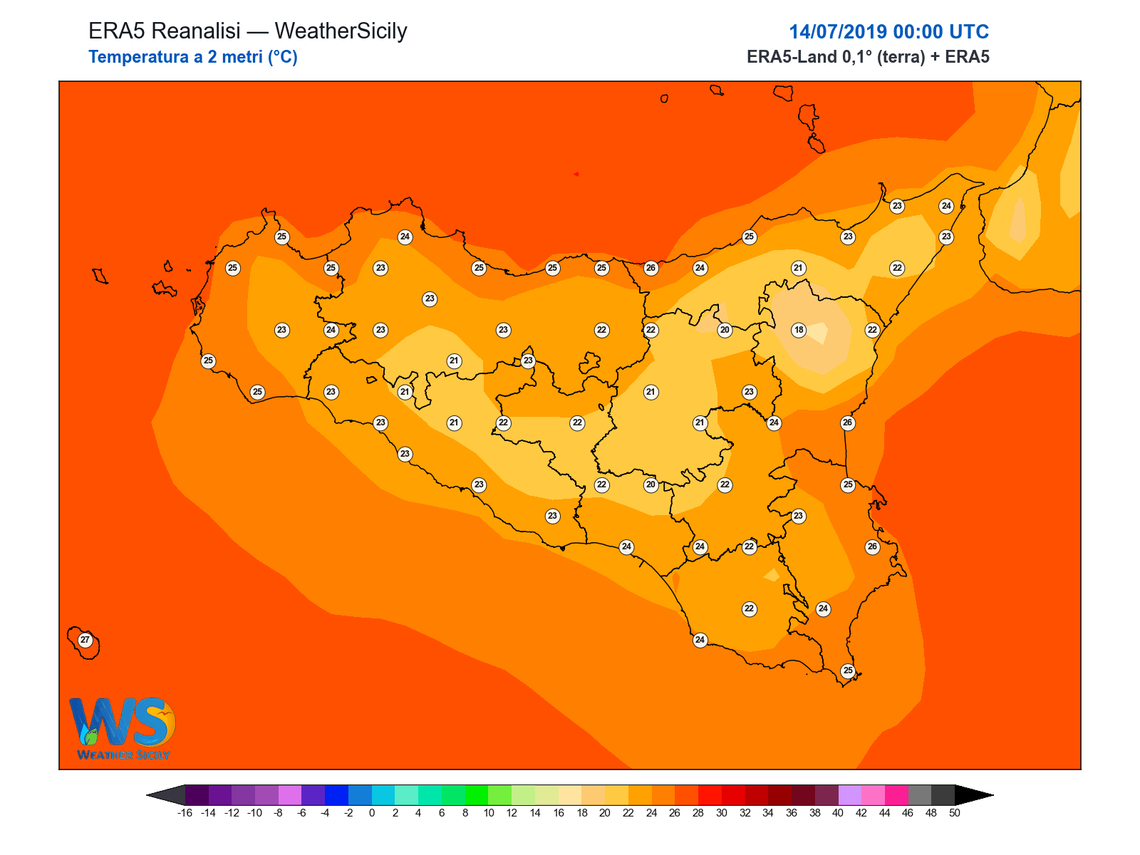 Temperatura a 2 metri · 2019071400