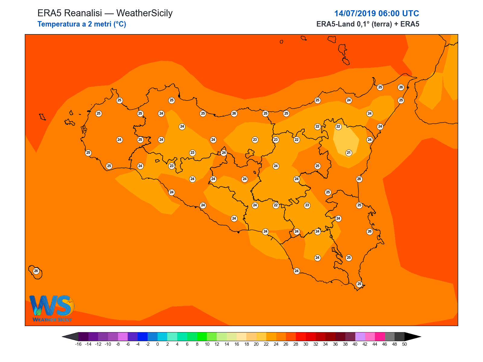 Temperatura a 2 metri · 2019071406