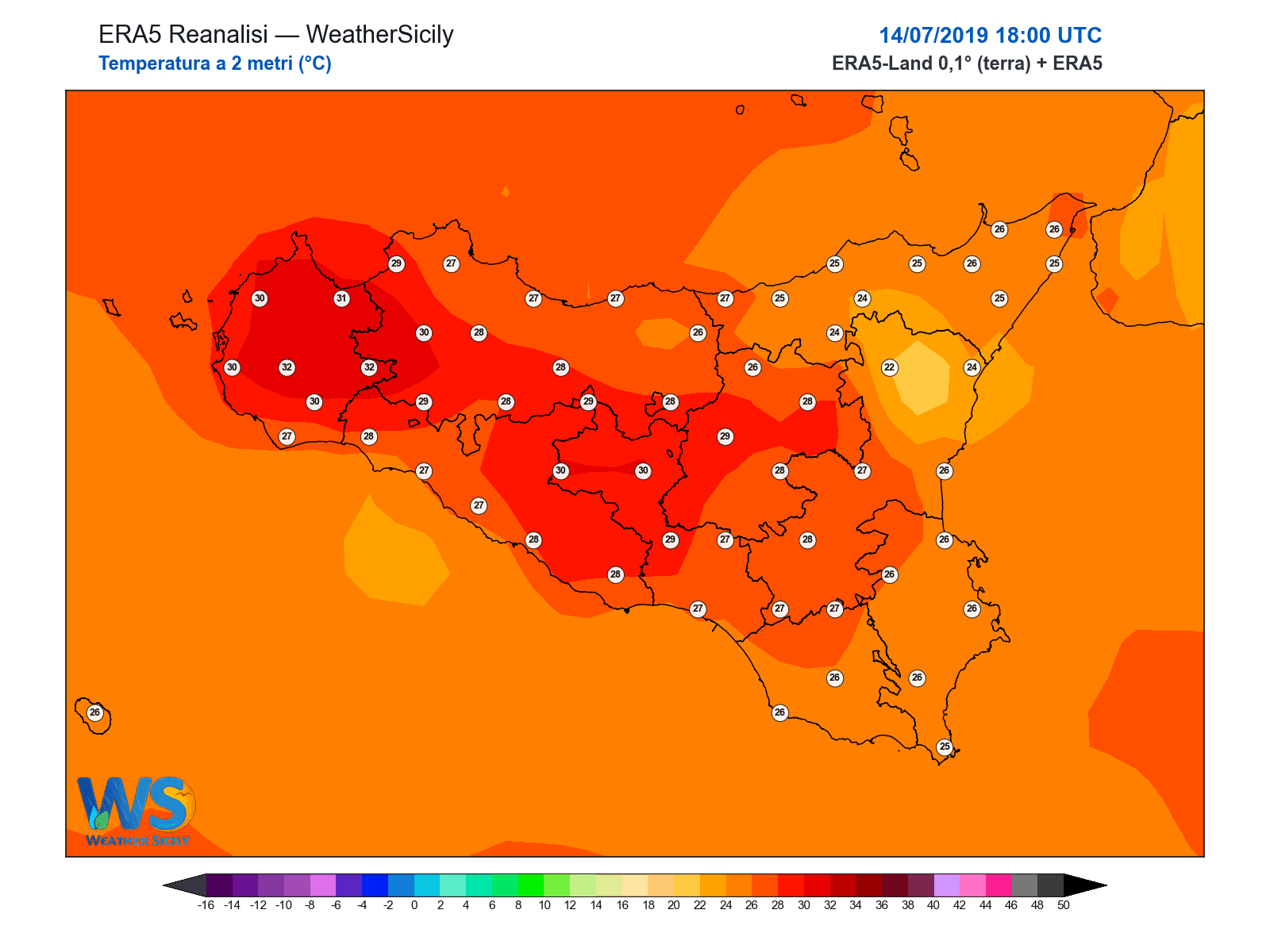Temperatura a 2 metri · 2019071418