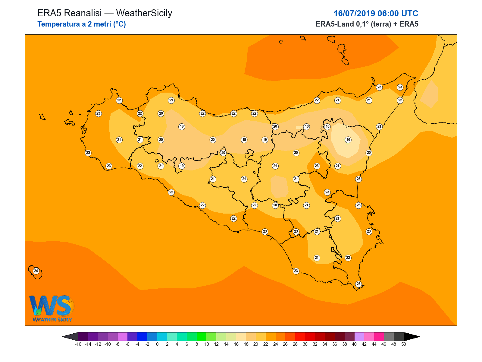 Temperatura a 2 metri · 2019071606