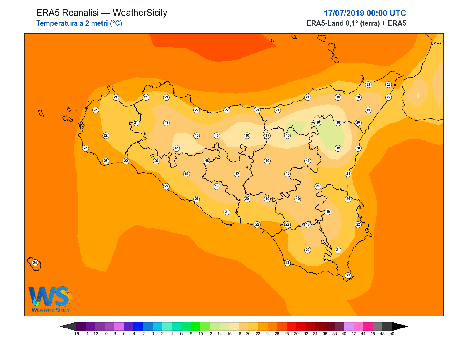 Temperatura a 2 metri · 2019071700