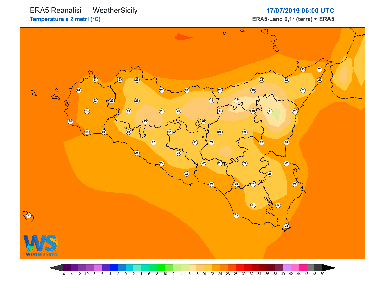 Temperatura a 2 metri · 2019071706