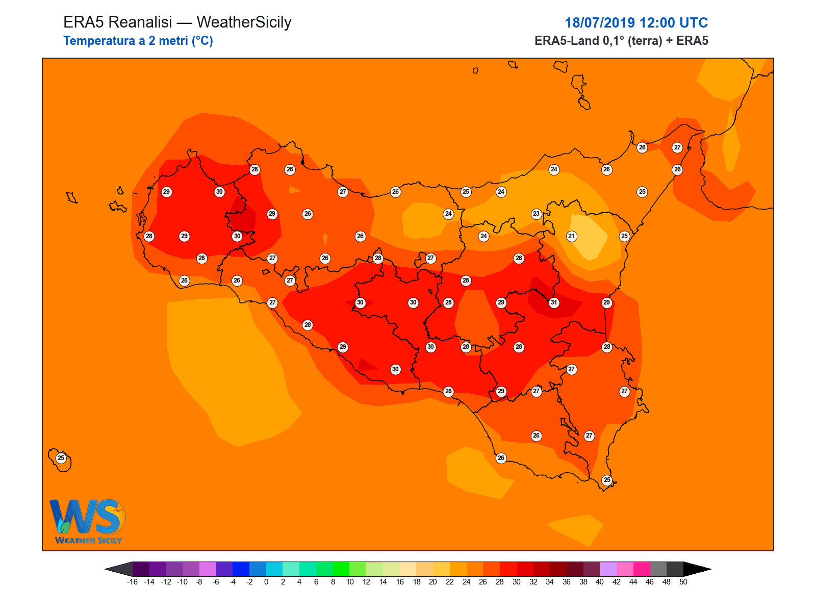 Temperatura a 2 metri · 2019071812