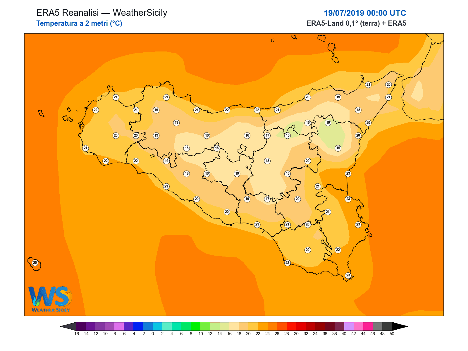 Temperatura a 2 metri · 2019071900
