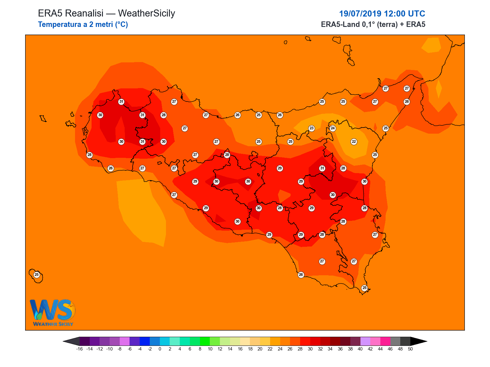 Temperatura a 2 metri · 2019071912