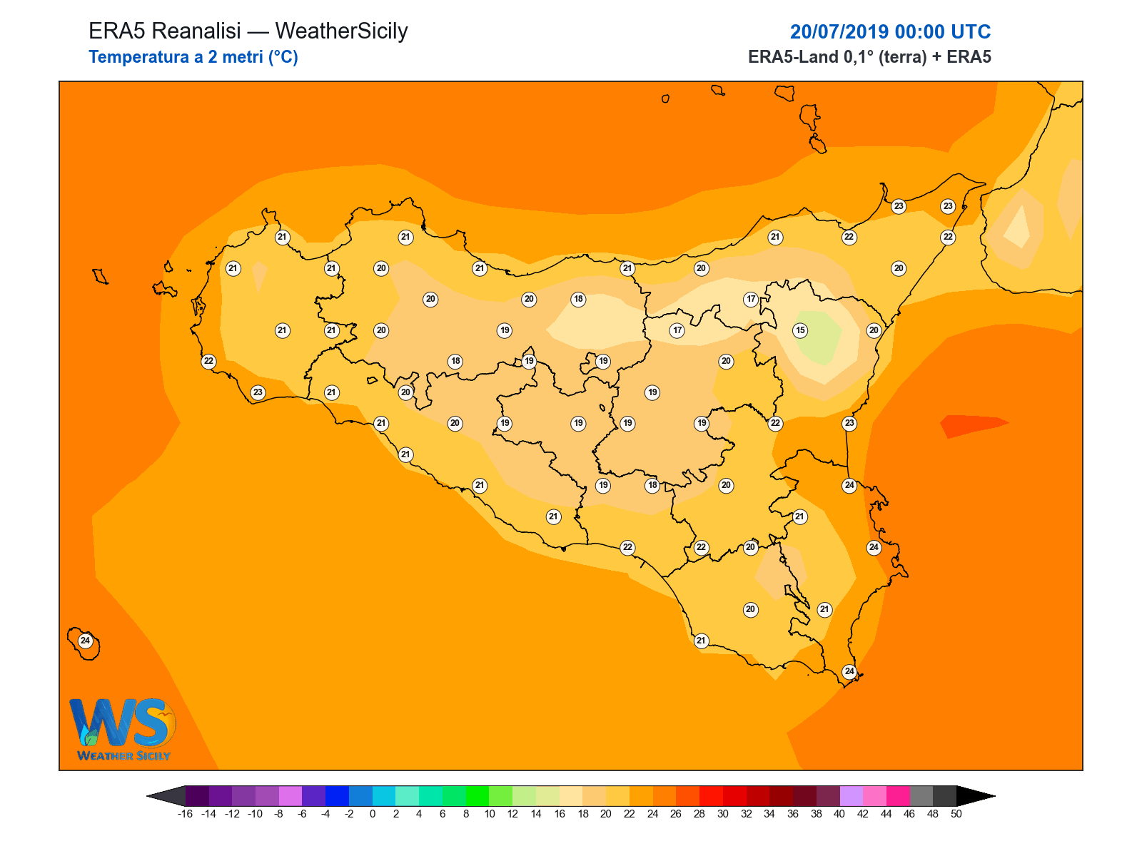 Temperatura a 2 metri · 2019072000