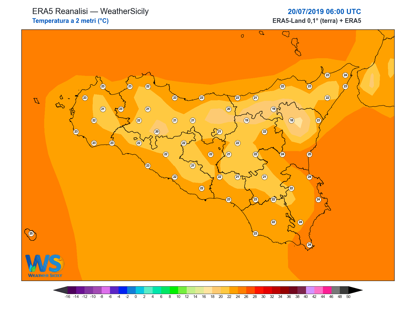 Temperatura a 2 metri · 2019072006