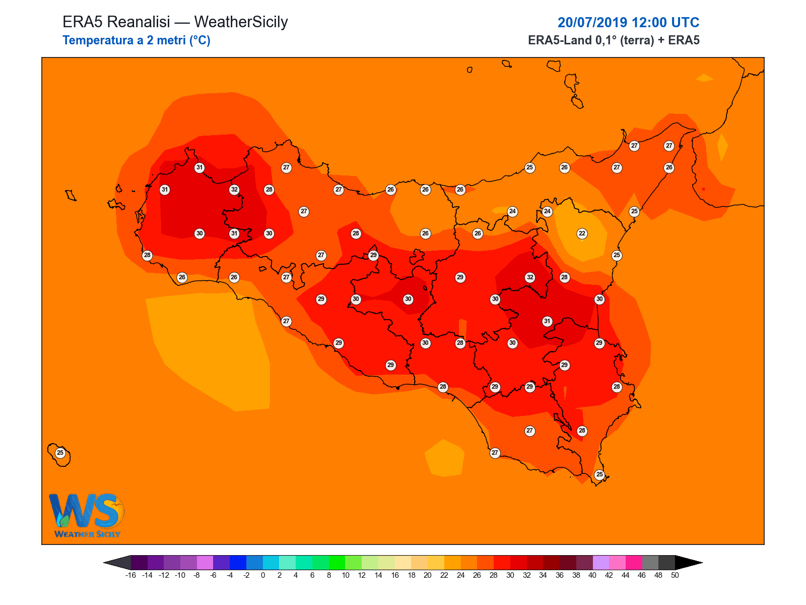 Temperatura a 2 metri · 2019072012