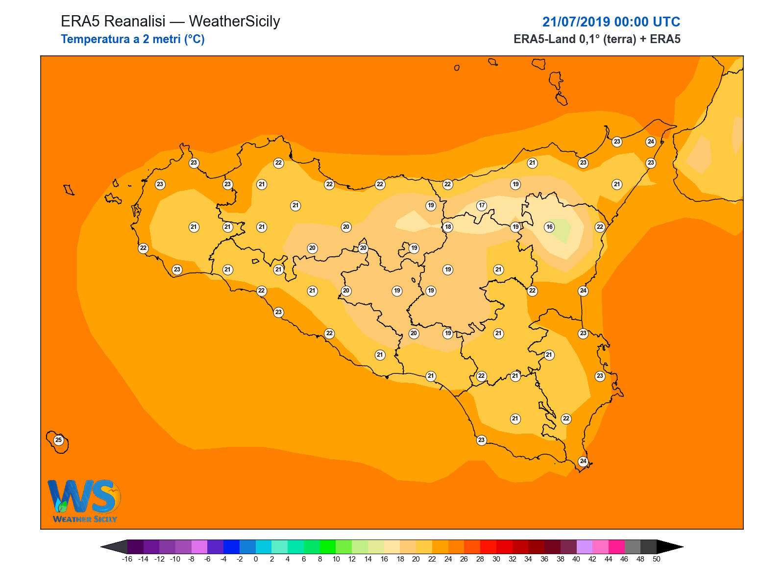 Temperatura a 2 metri · 2019072100