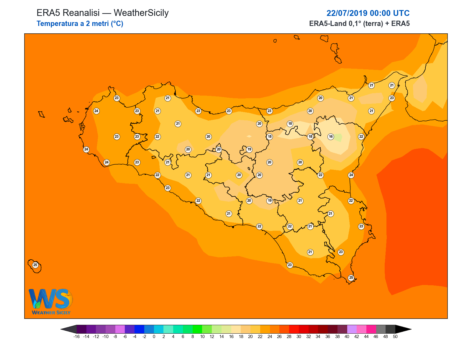 Temperatura a 2 metri · 2019072200