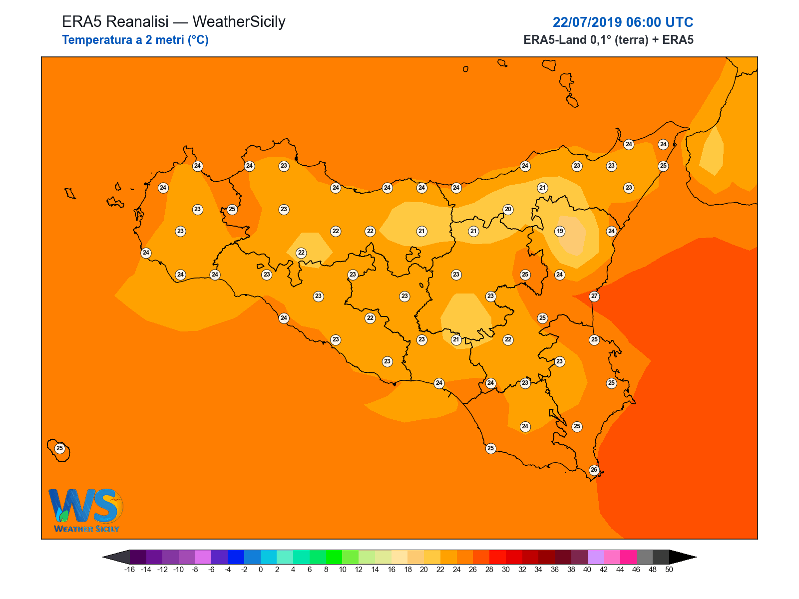 Temperatura a 2 metri · 2019072206
