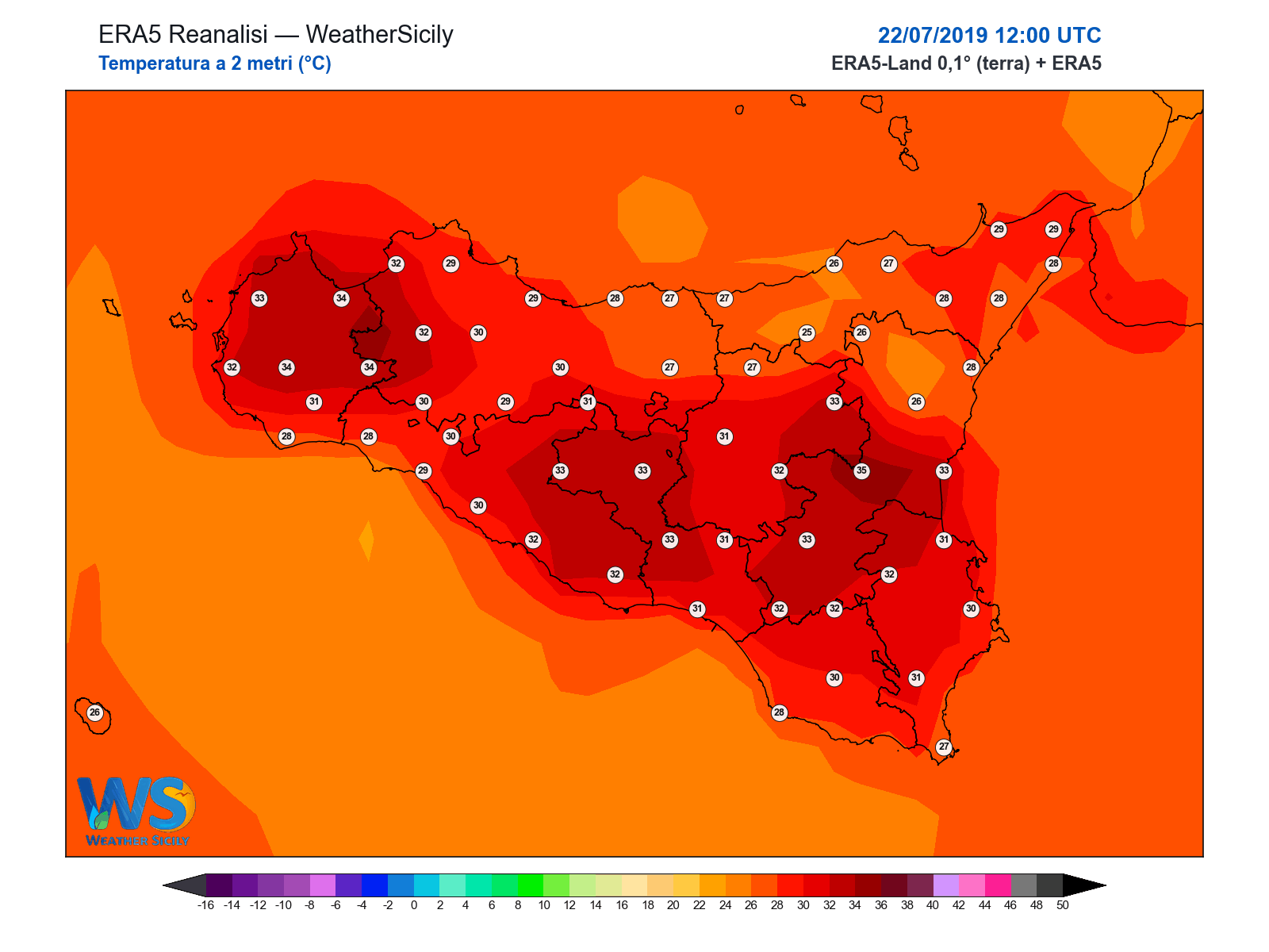 Temperatura a 2 metri · 2019072212