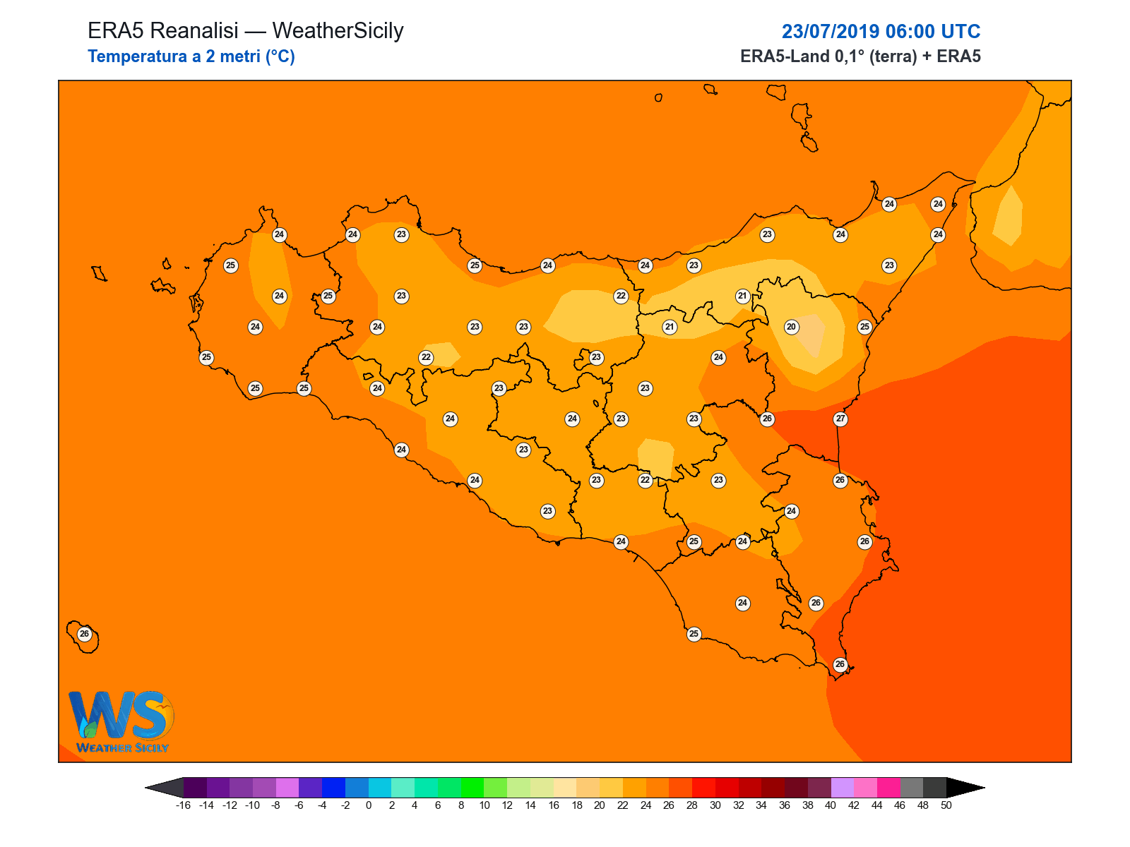 Temperatura a 2 metri · 2019072306