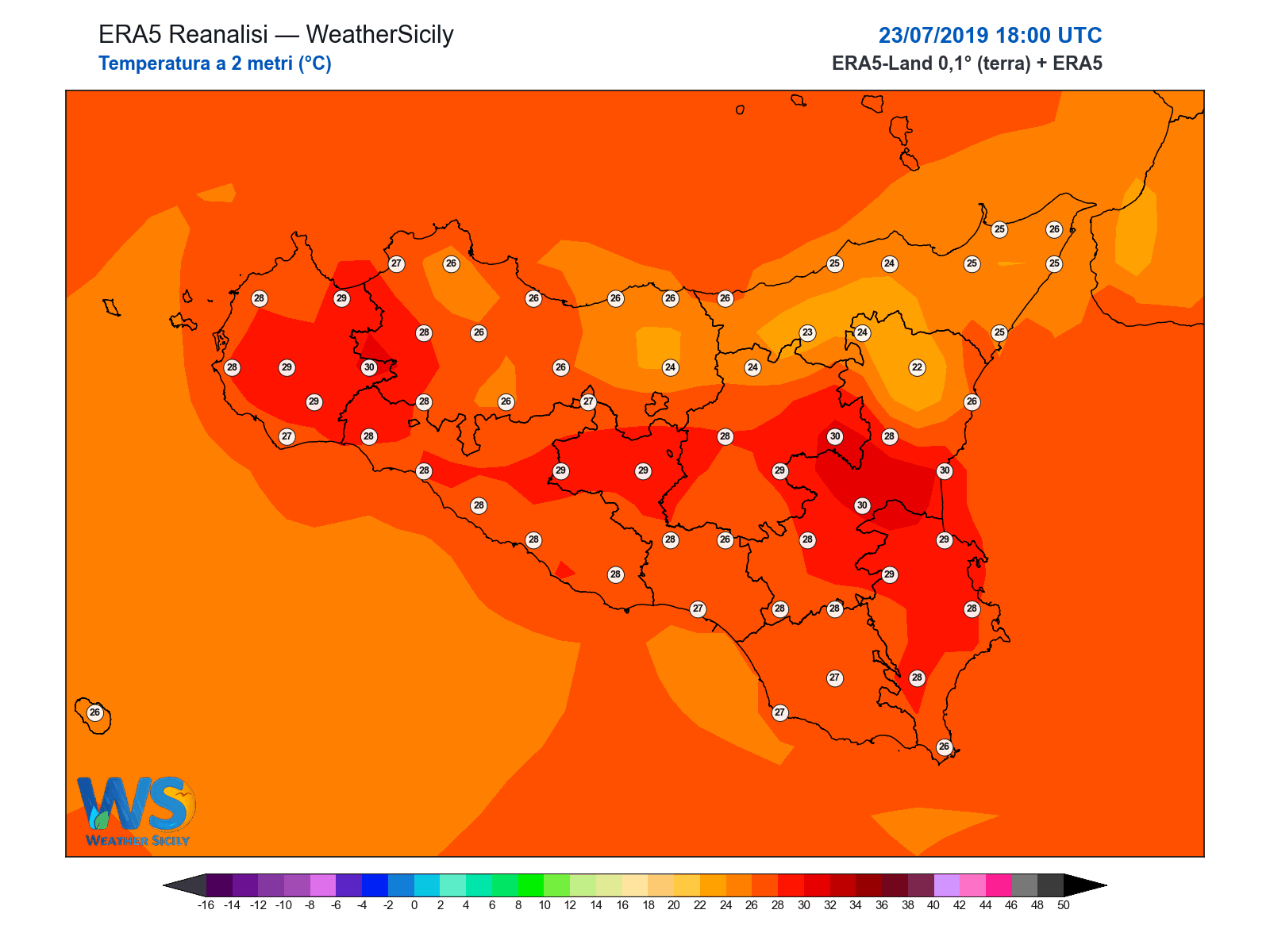Temperatura a 2 metri · 2019072318