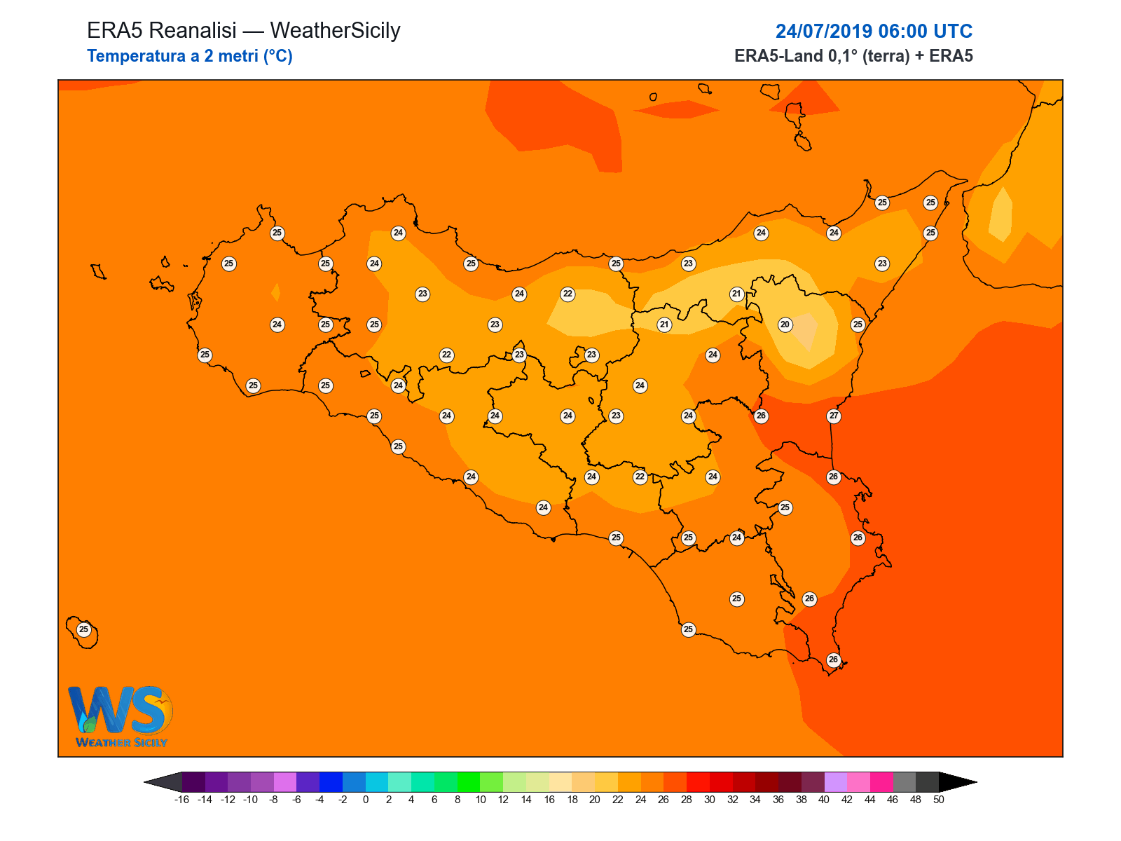 Temperatura a 2 metri · 2019072406