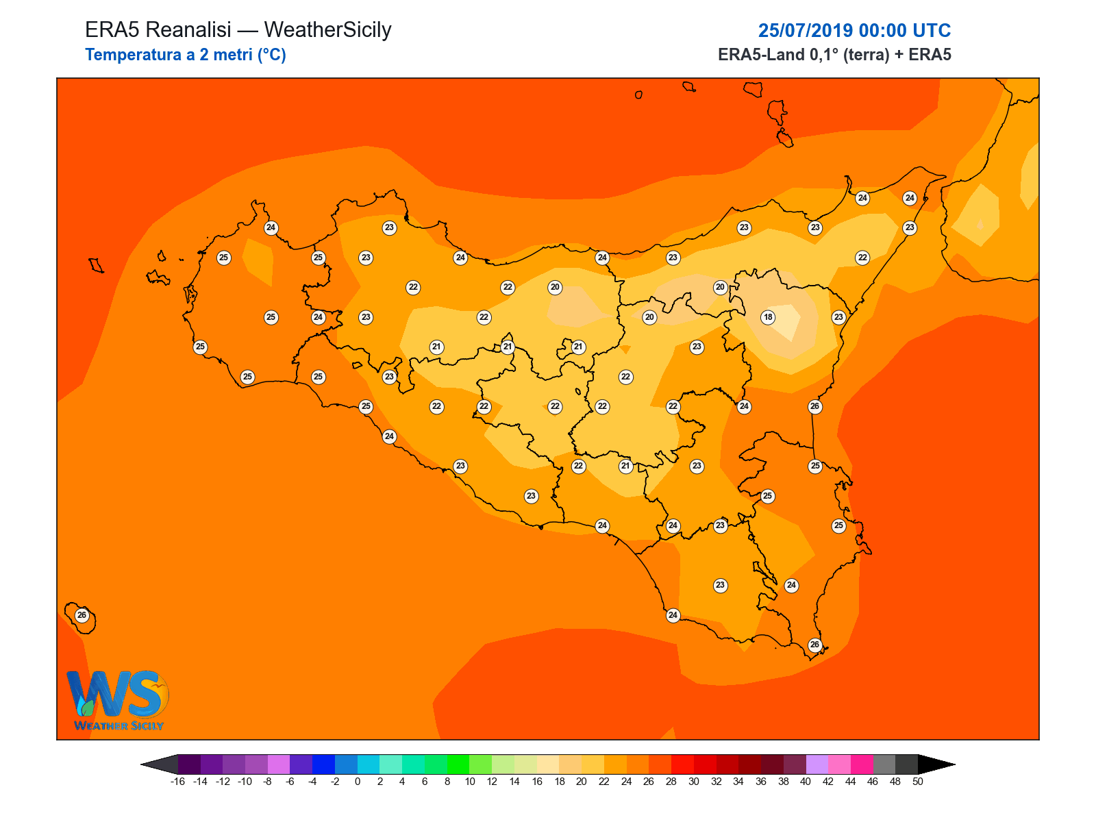 Temperatura a 2 metri · 2019072500