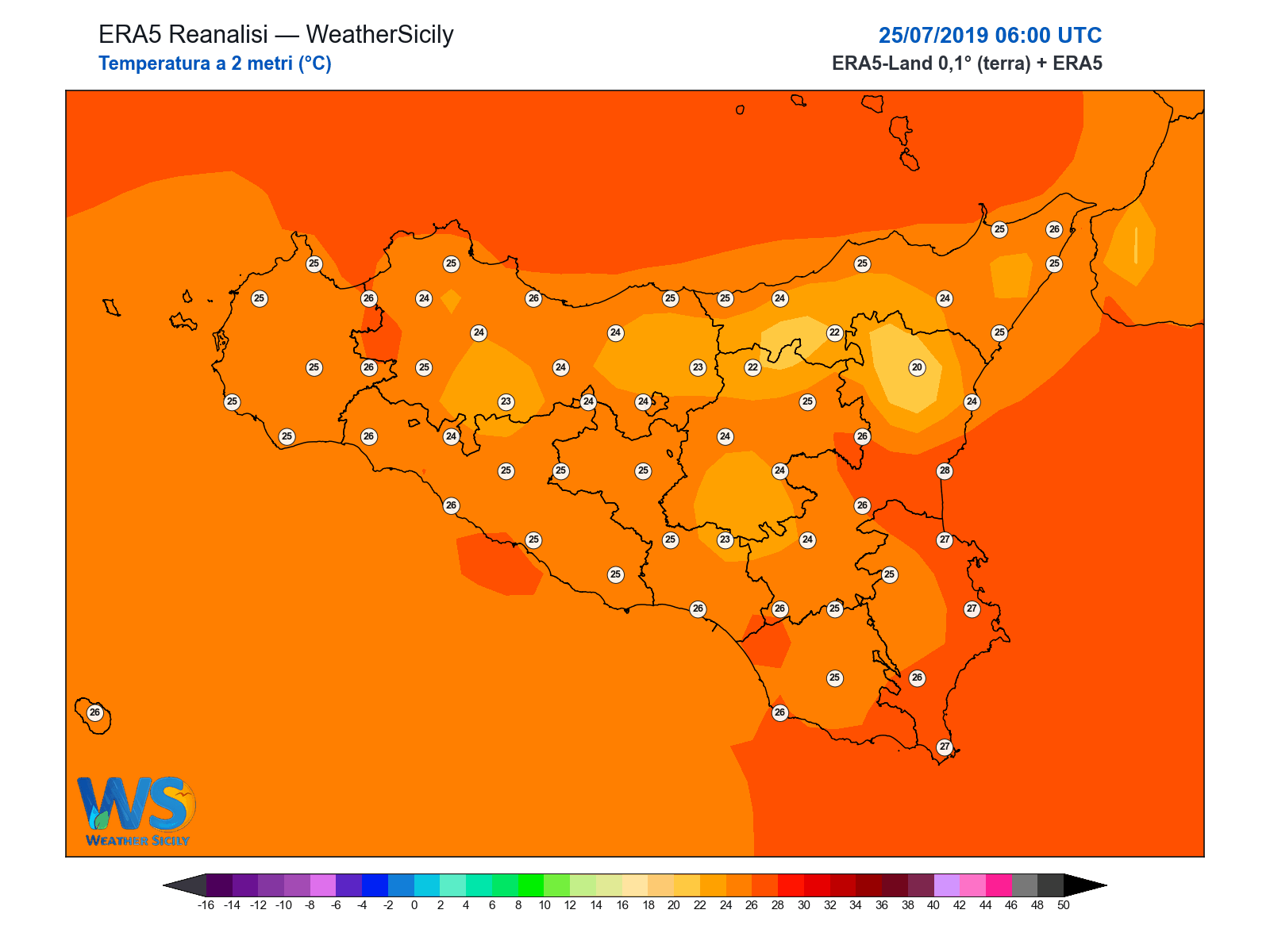 Temperatura a 2 metri · 2019072506