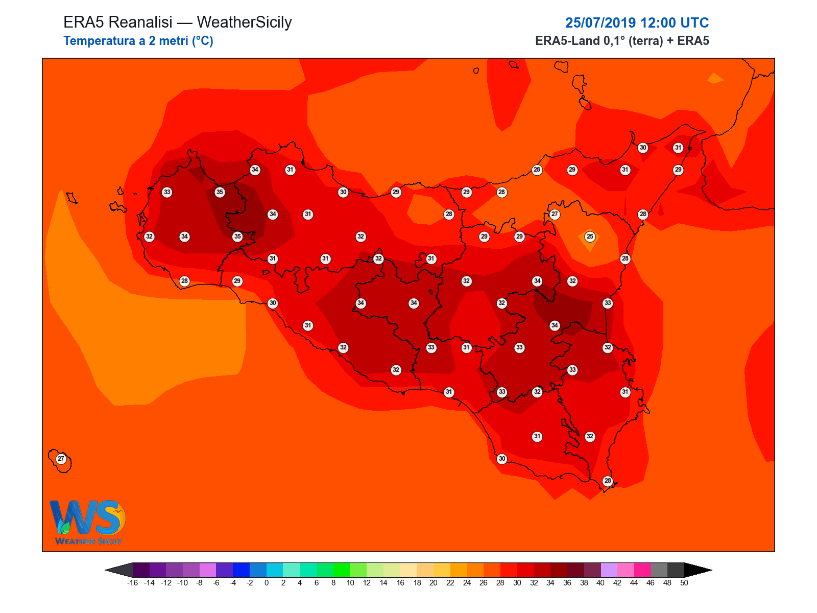Temperatura a 2 metri · 2019072512