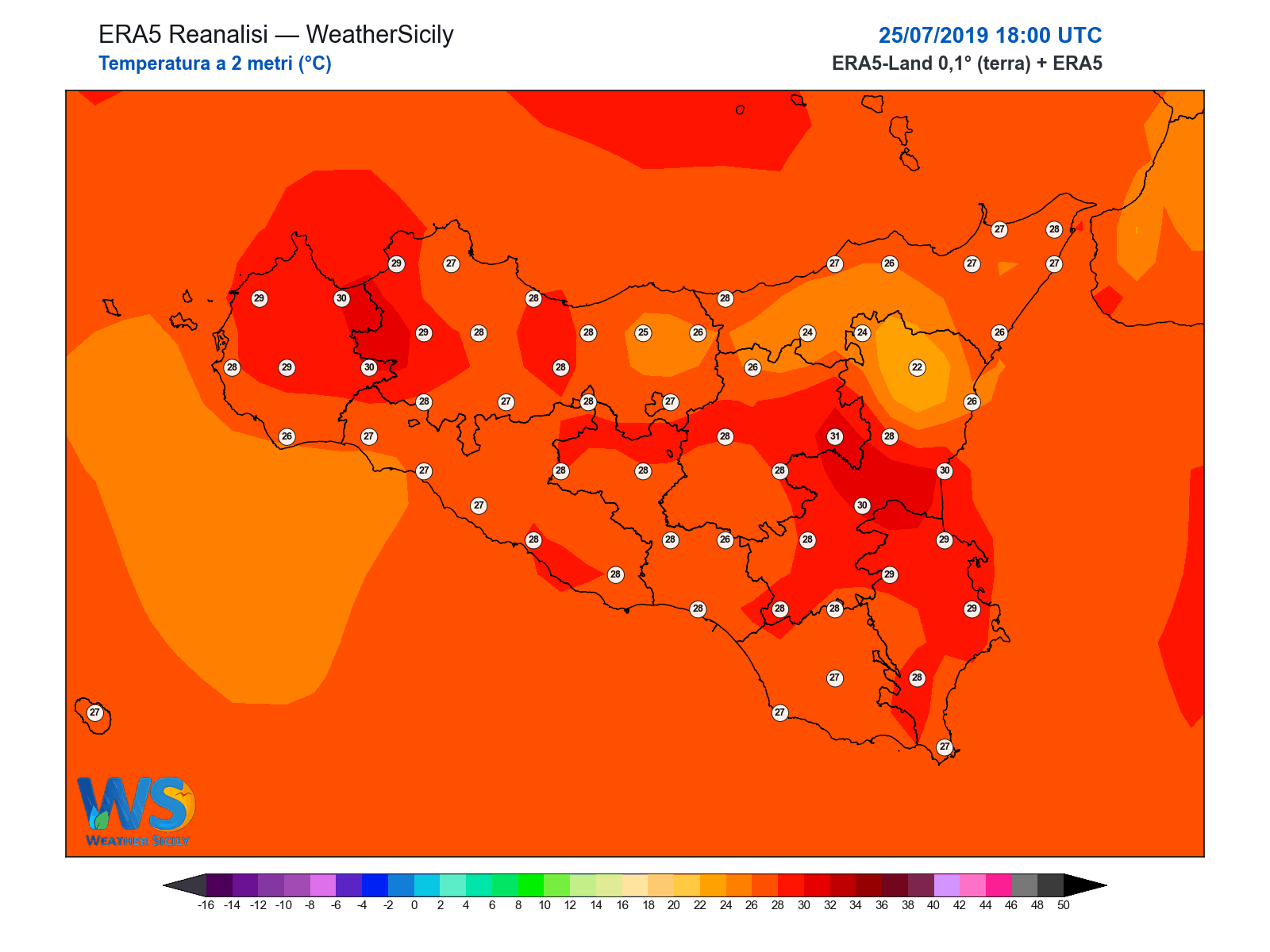 Temperatura a 2 metri · 2019072518