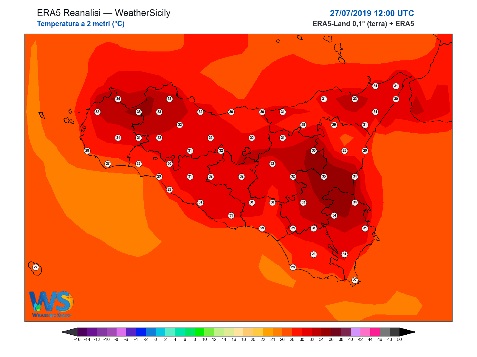 Temperatura a 2 metri · 2019072712