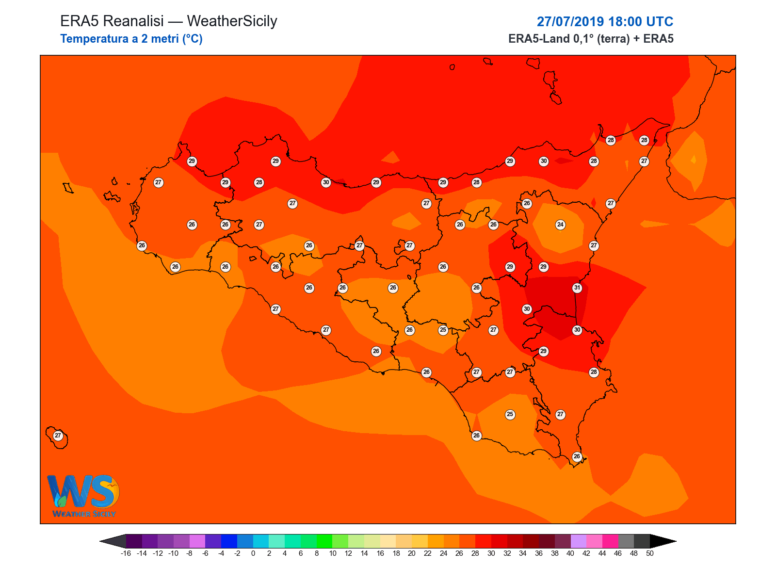 Temperatura a 2 metri · 2019072718