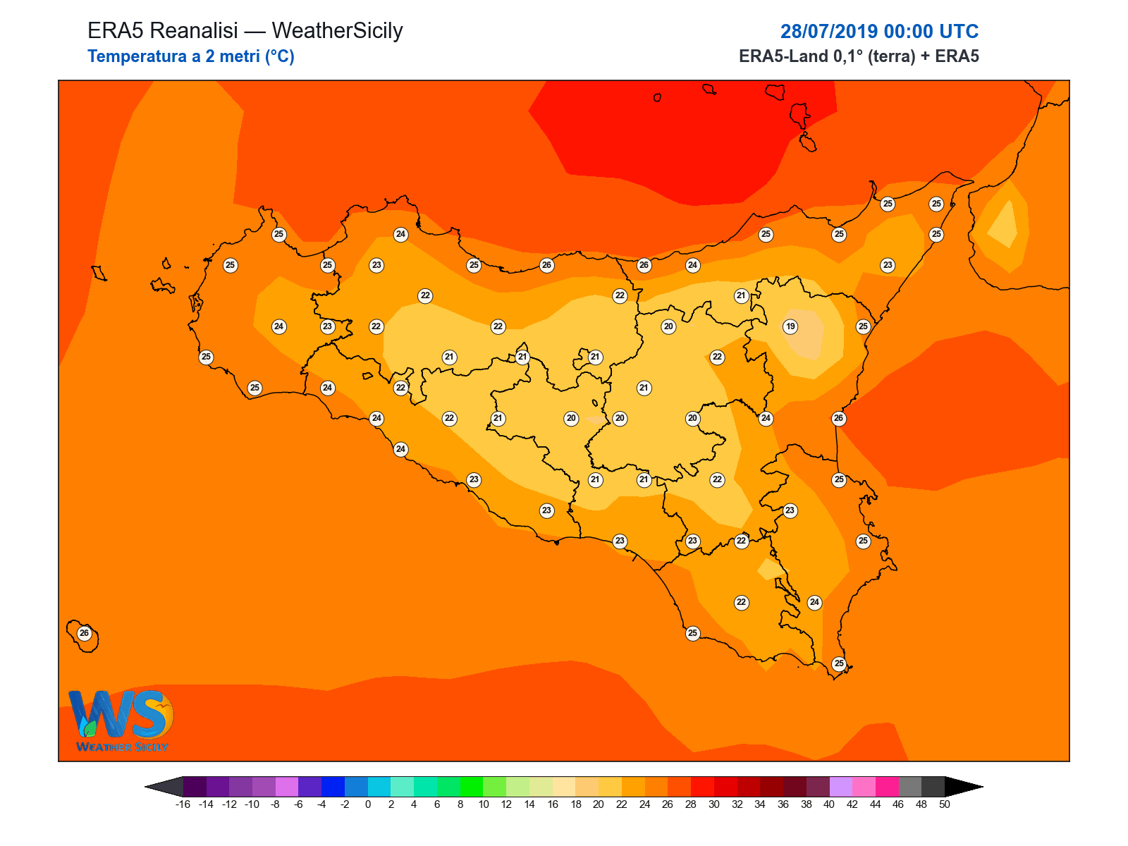 Temperatura a 2 metri · 2019072800