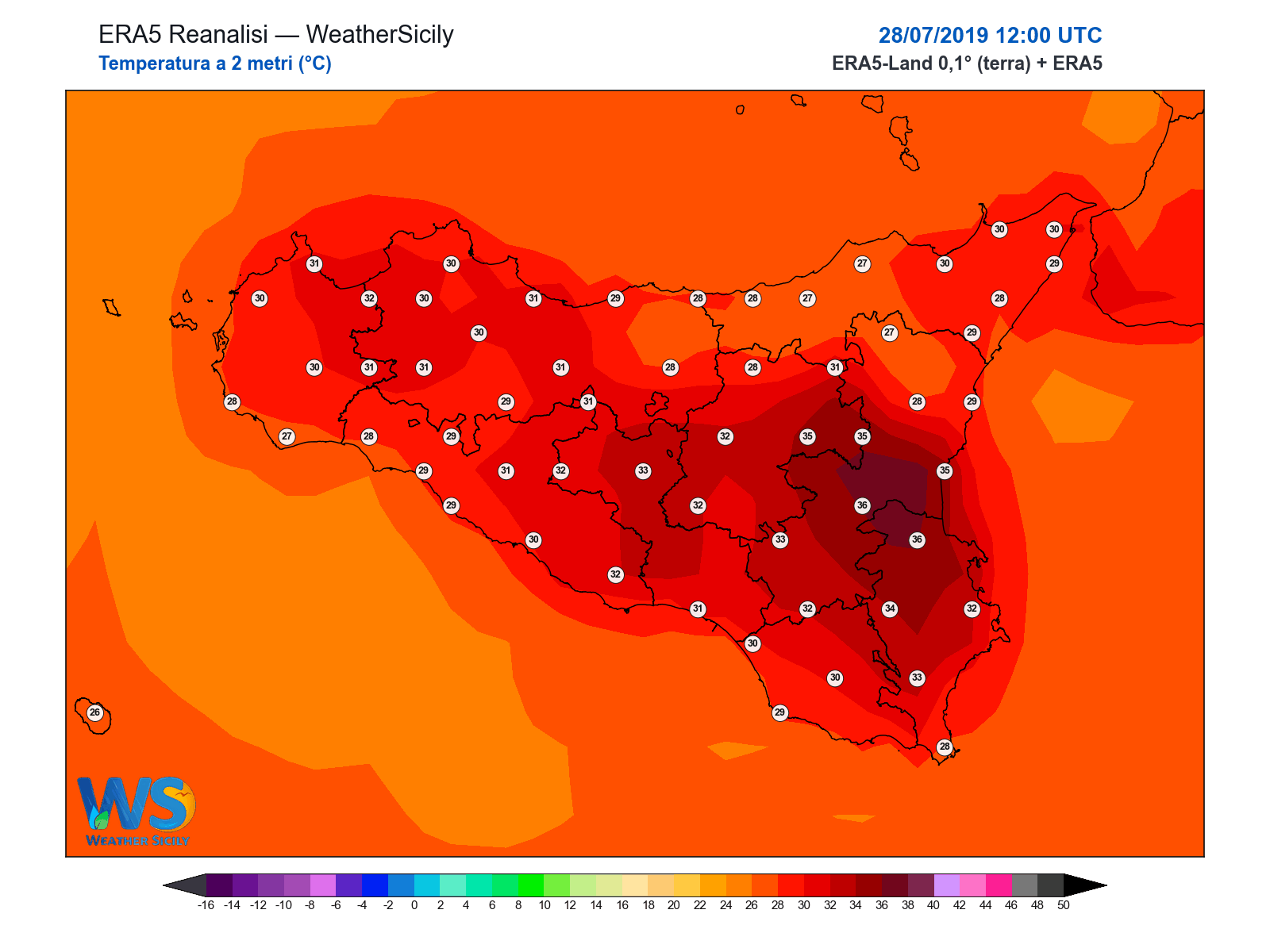 Temperatura a 2 metri · 2019072812