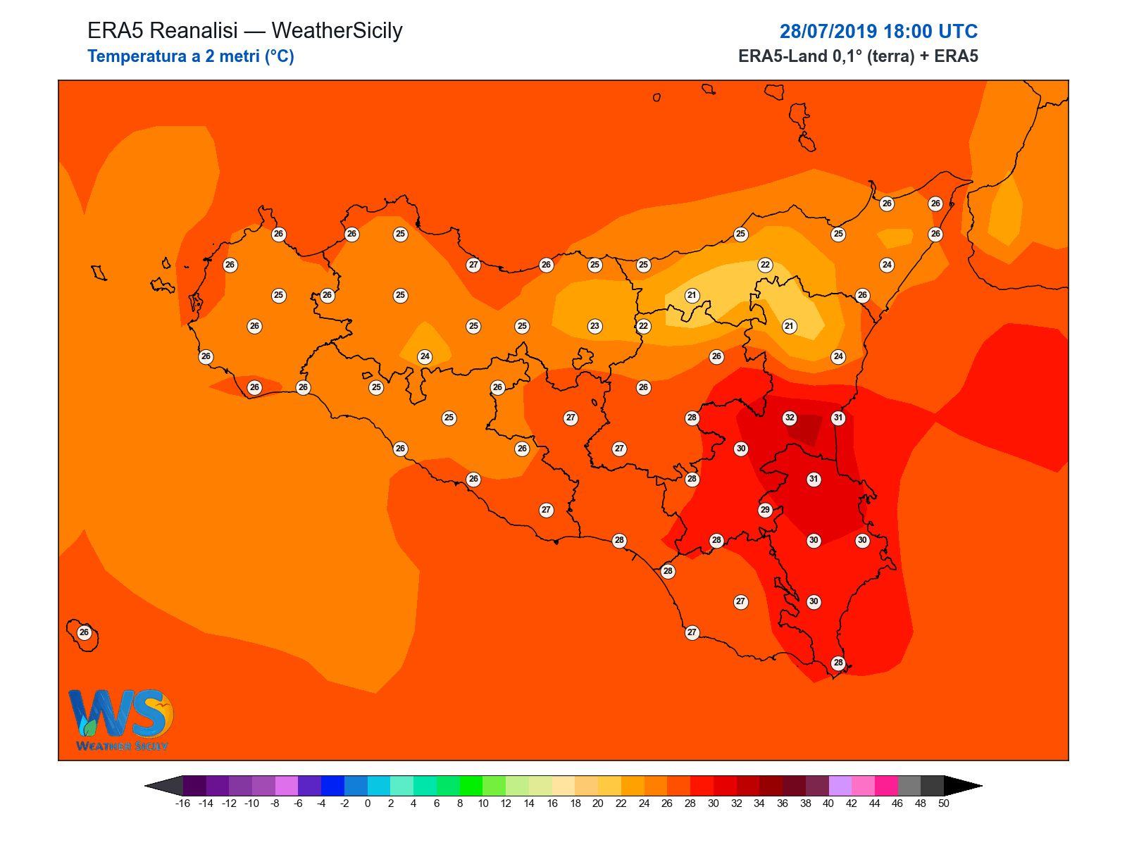 Temperatura a 2 metri · 2019072818