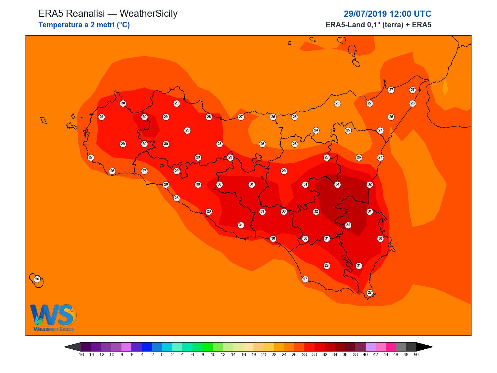 Temperatura a 2 metri · 2019072912