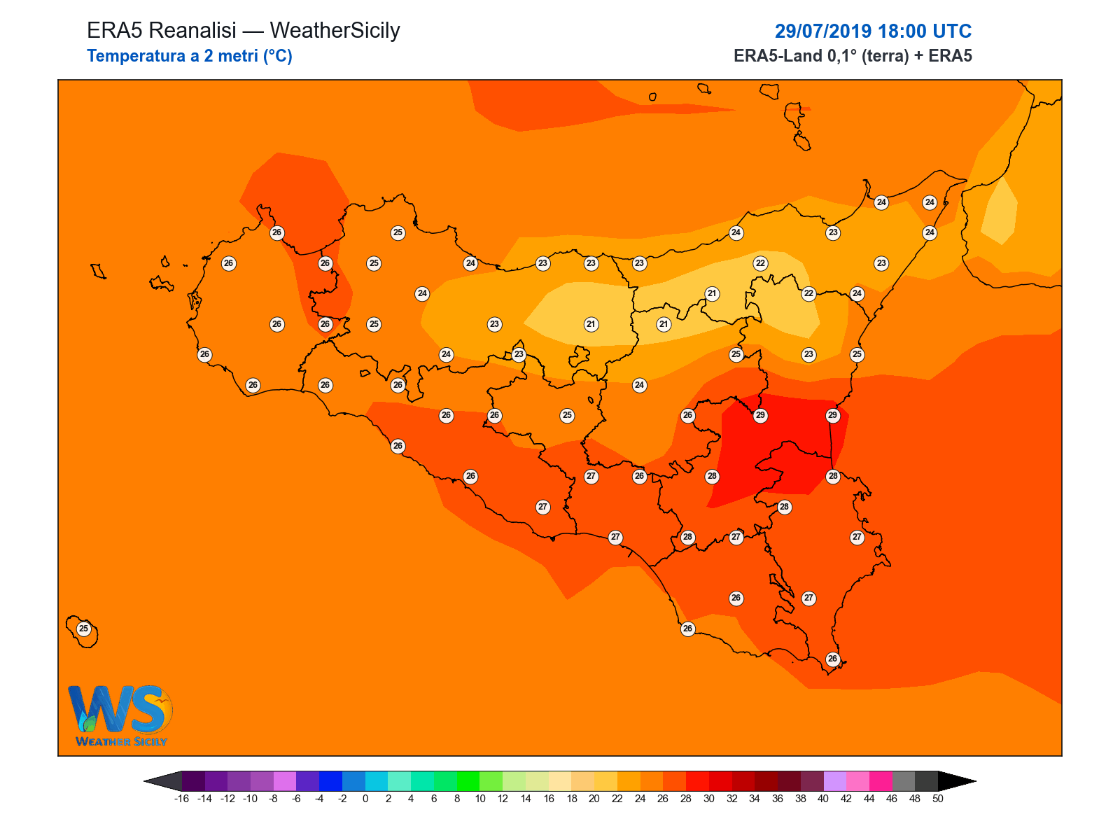 Temperatura a 2 metri · 2019072918