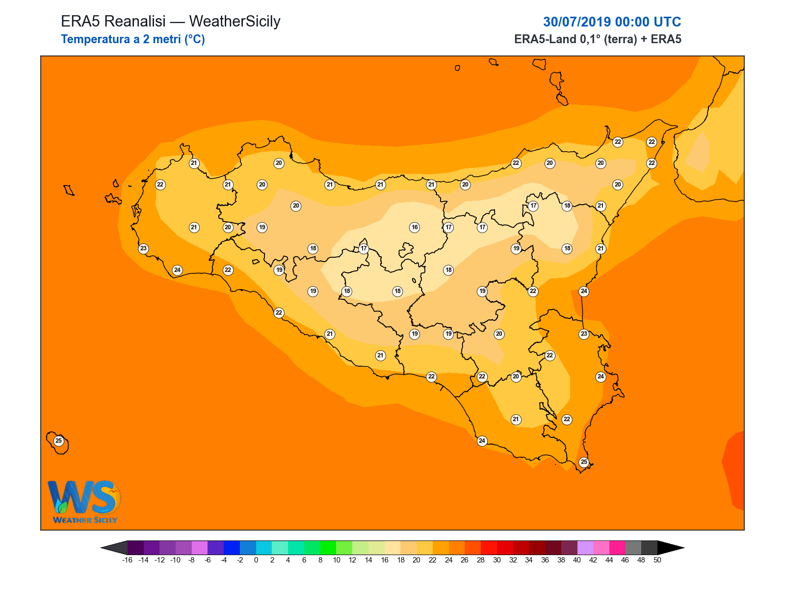 Temperatura a 2 metri · 2019073000