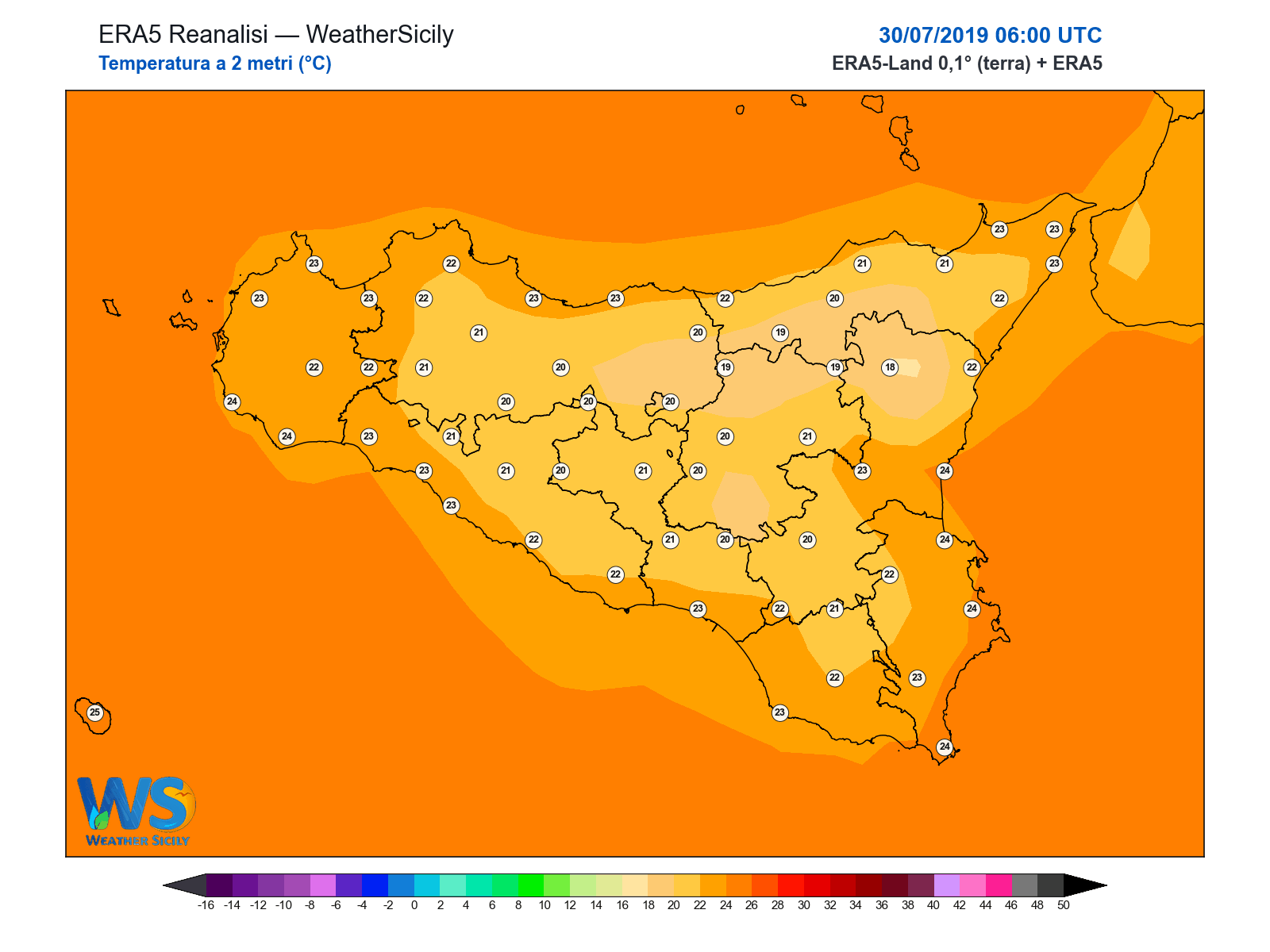 Temperatura a 2 metri · 2019073006