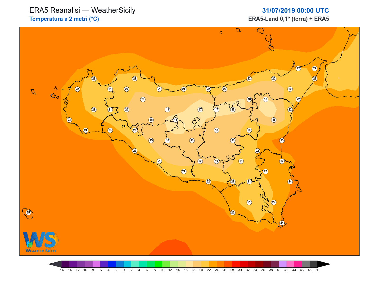 Temperatura a 2 metri · 2019073100