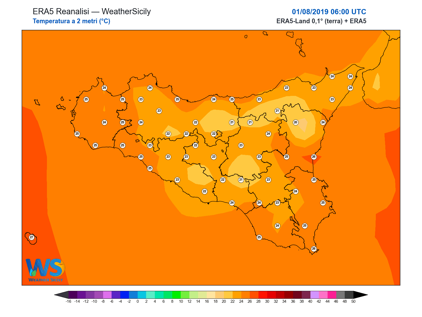 Temperatura a 2 metri · 2019080106