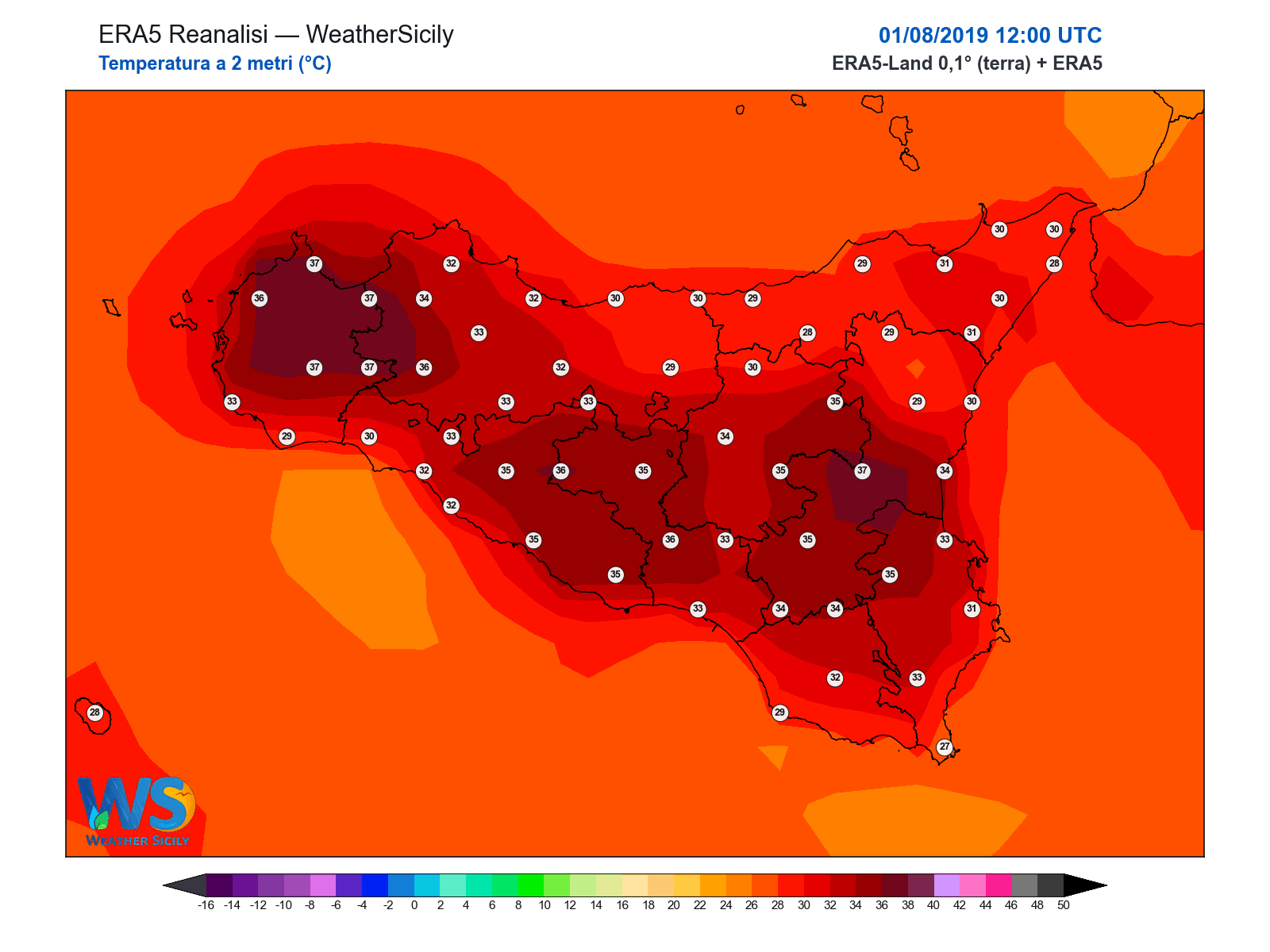 Temperatura a 2 metri · 2019080112