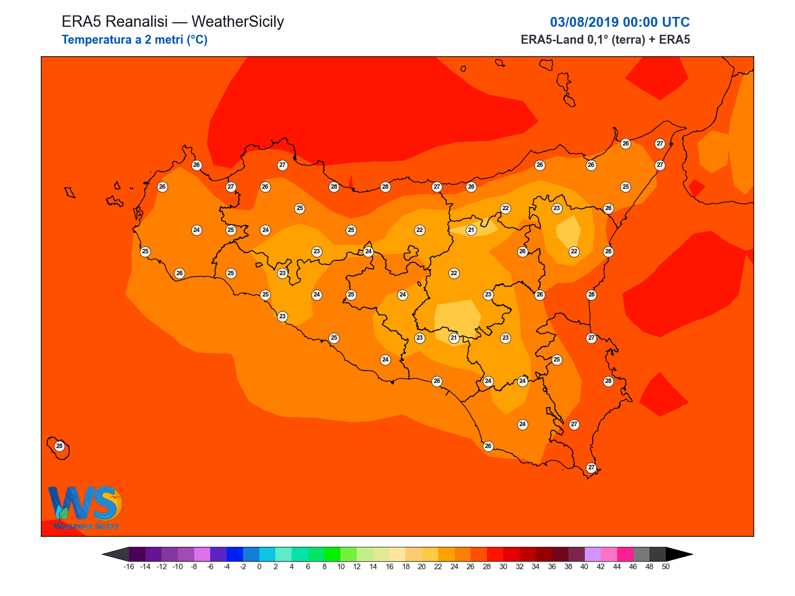 Temperatura a 2 metri · 2019080300