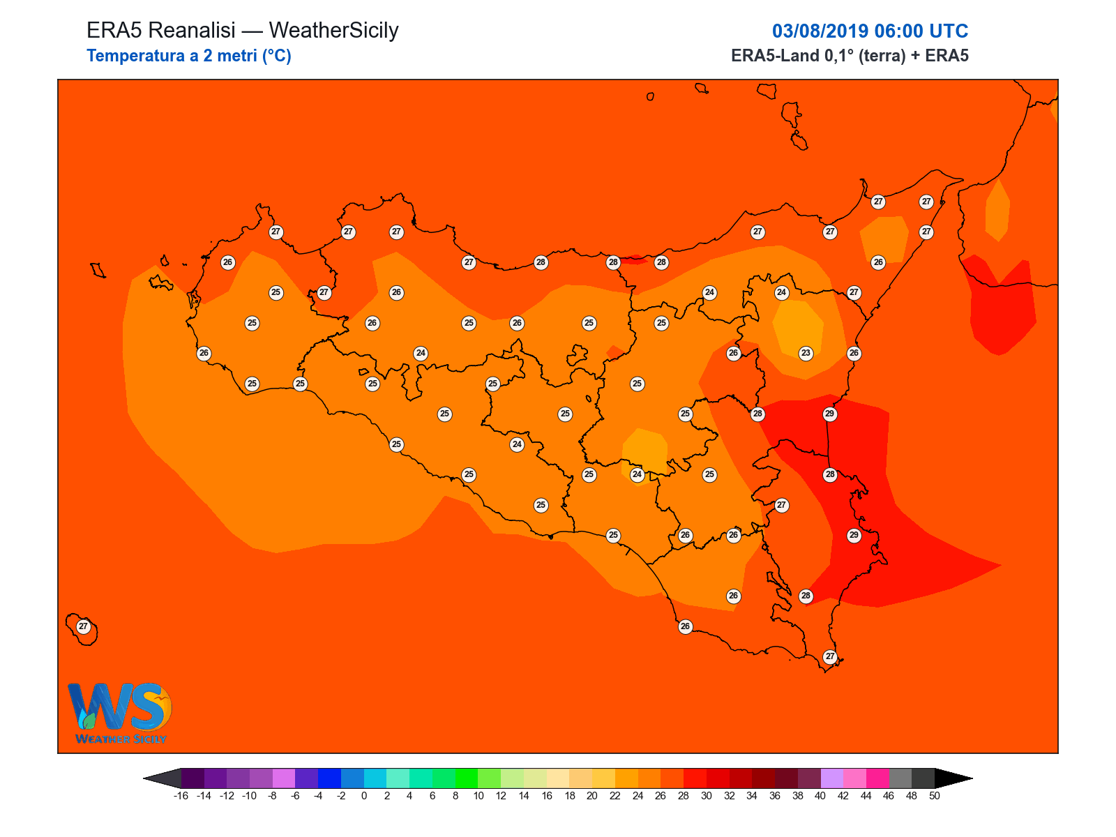 Temperatura a 2 metri · 2019080306
