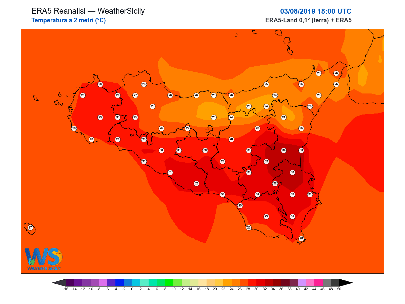 Temperatura a 2 metri · 2019080318