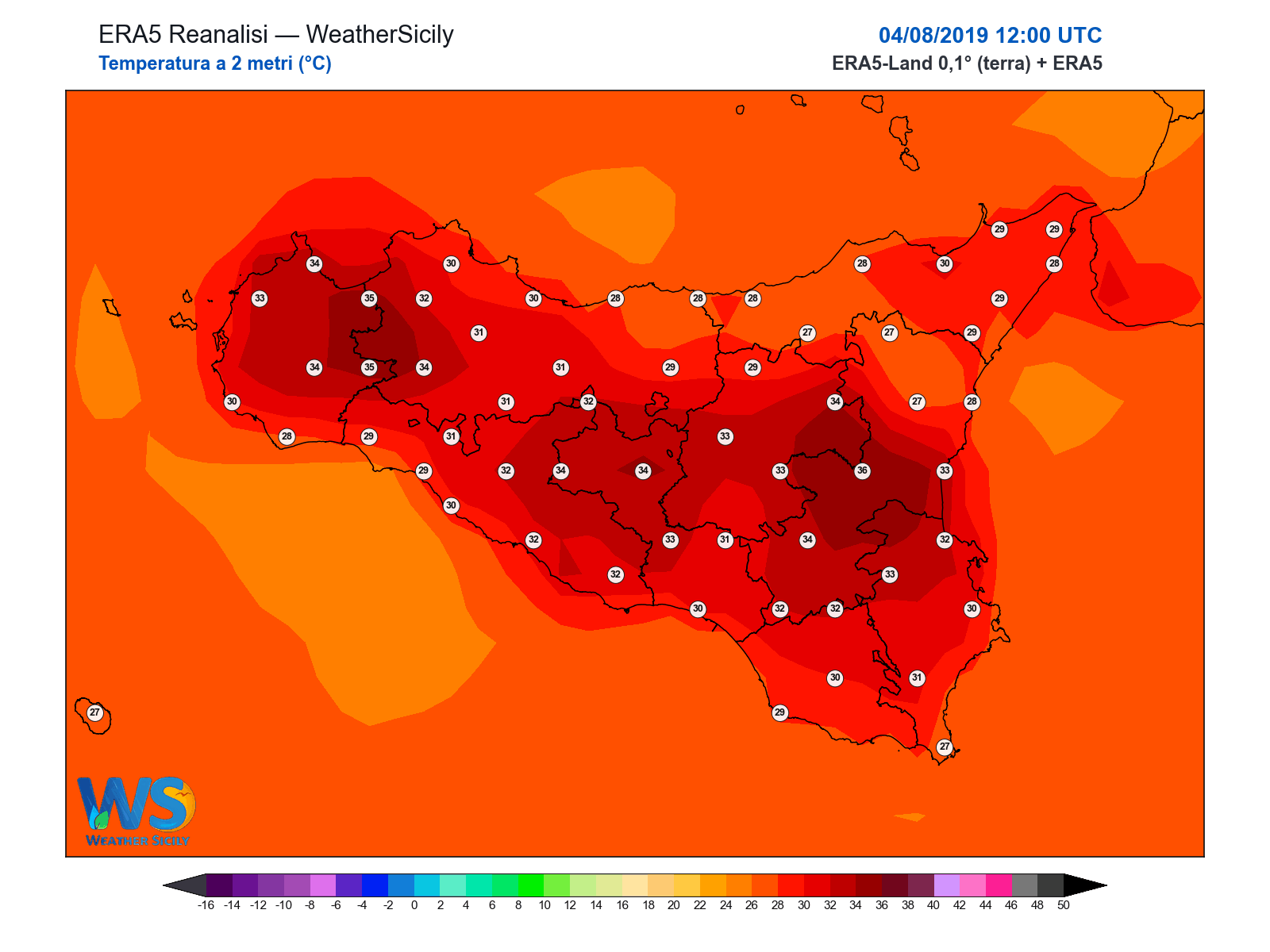 Temperatura a 2 metri · 2019080412