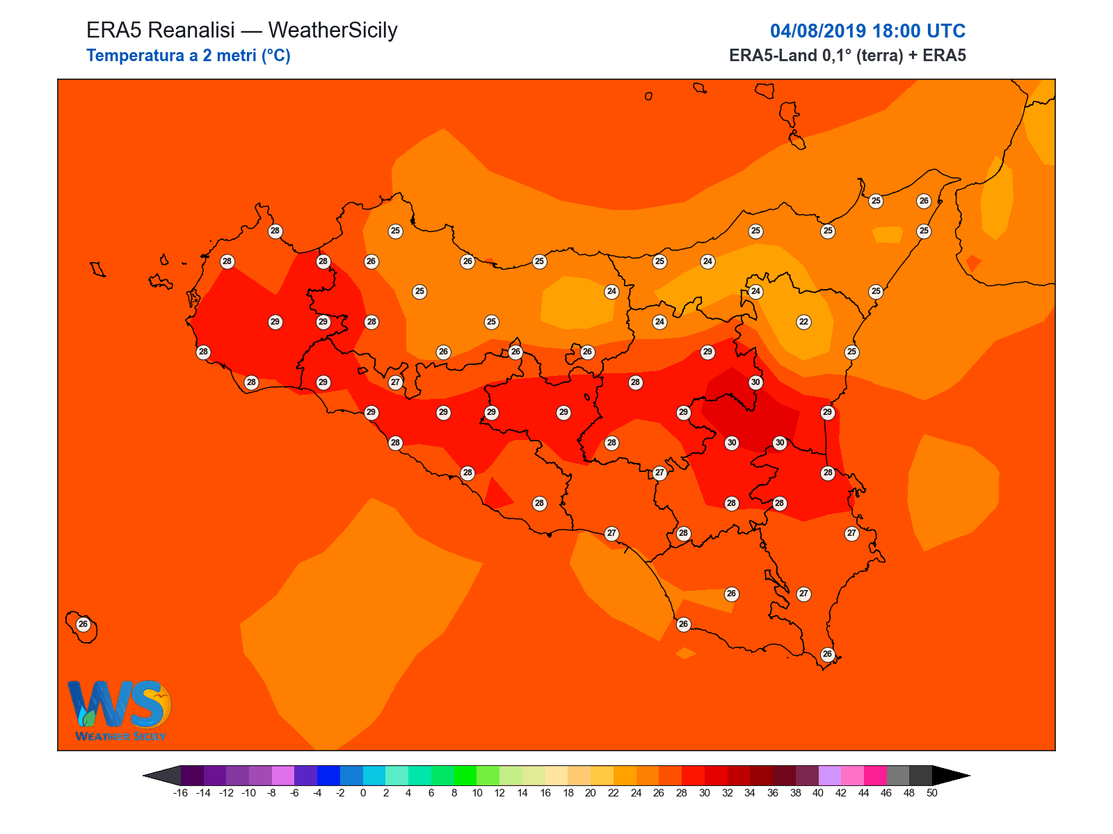 Temperatura a 2 metri · 2019080418