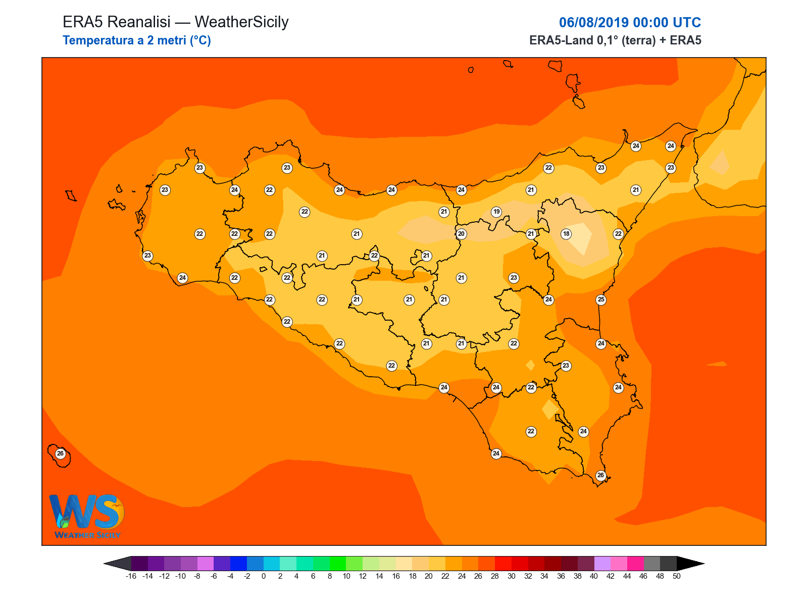 Temperatura a 2 metri · 2019080600