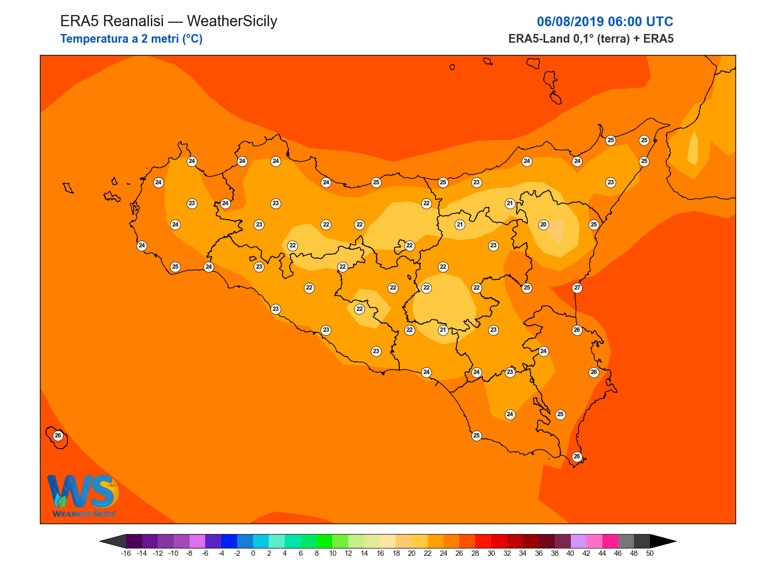 Temperatura a 2 metri · 2019080606