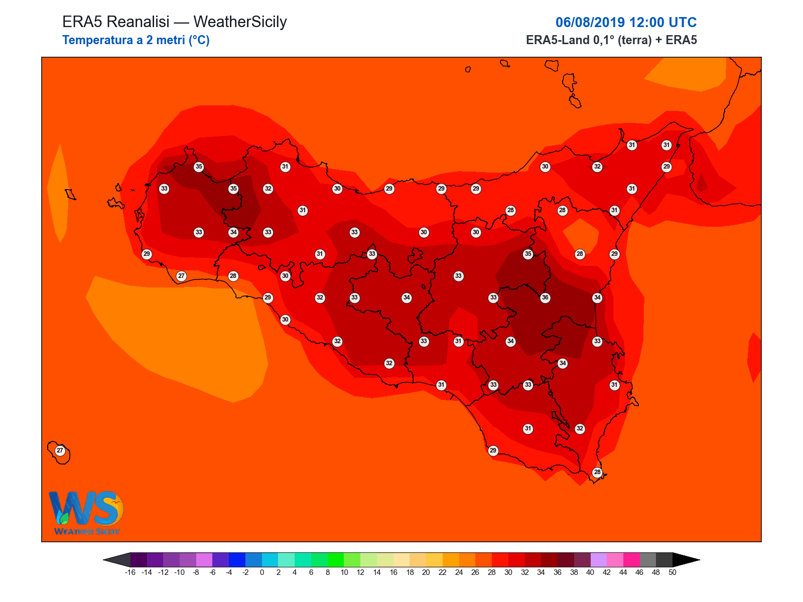 Temperatura a 2 metri · 2019080612