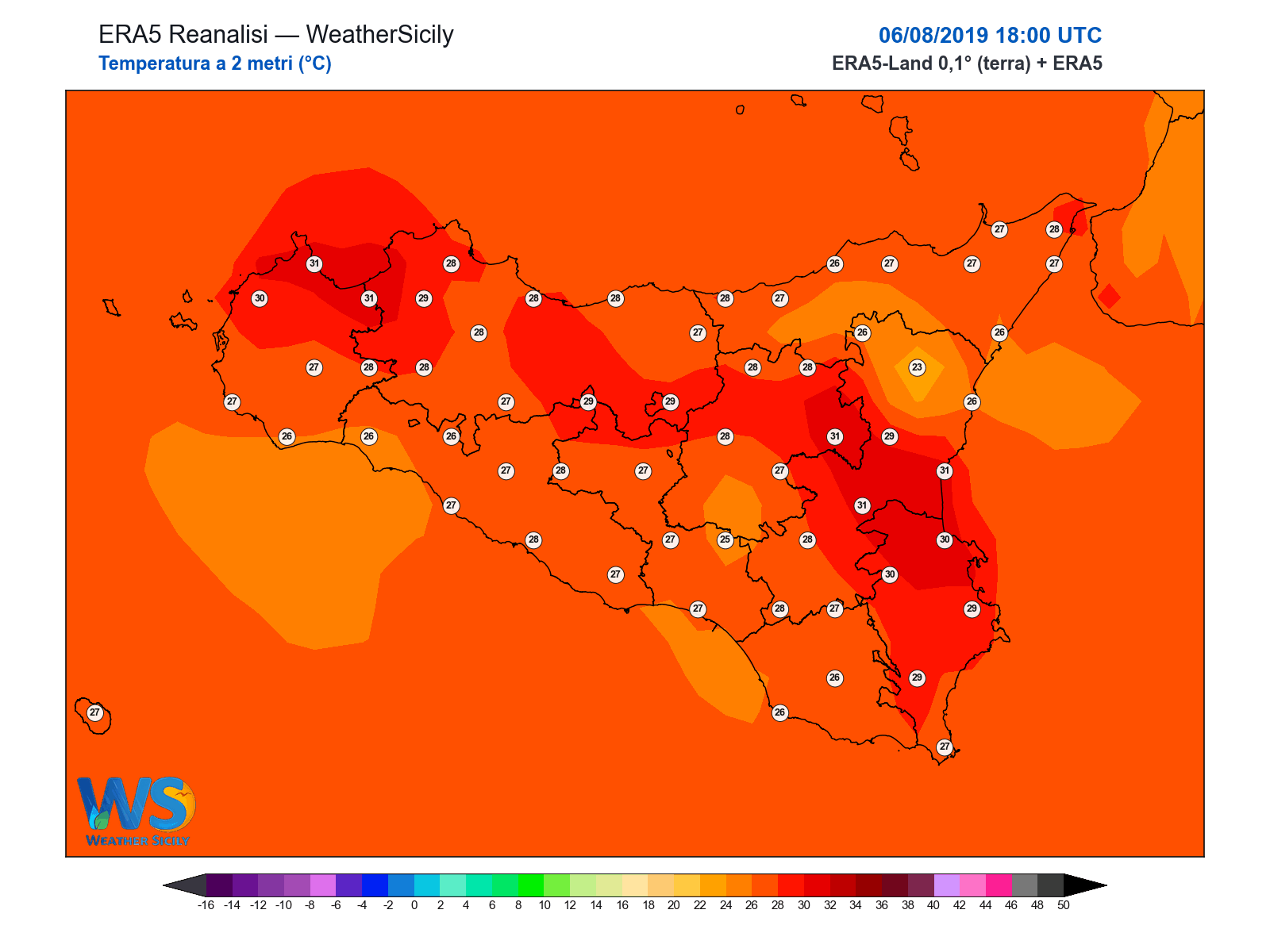 Temperatura a 2 metri · 2019080618