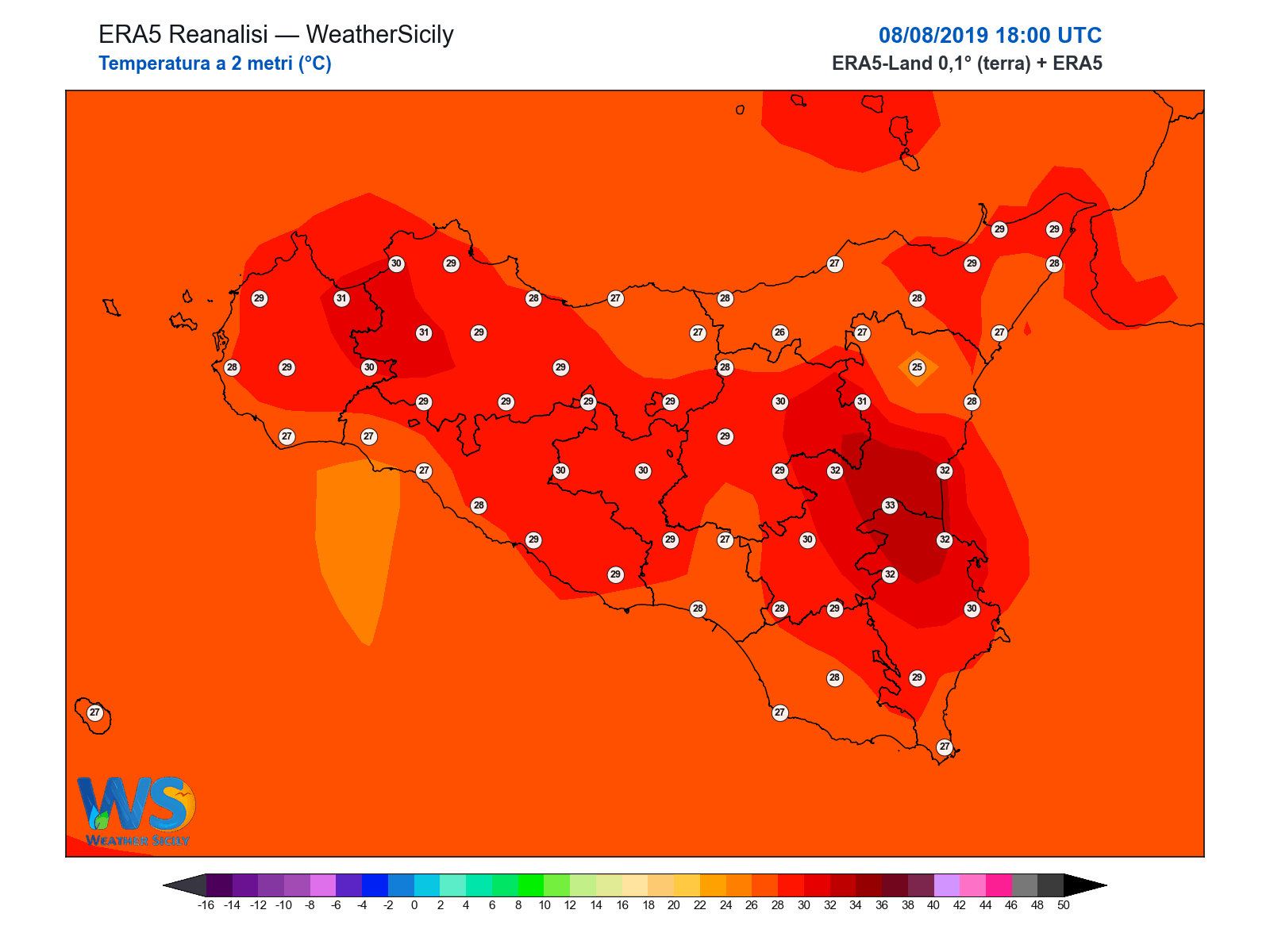 Temperatura a 2 metri · 2019080818